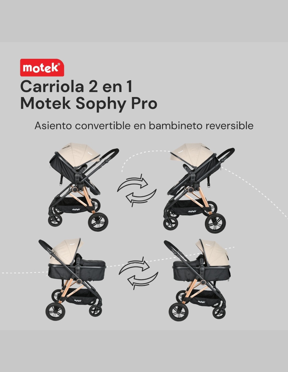 Carriola reversible carriola 2 en 1 motek sí